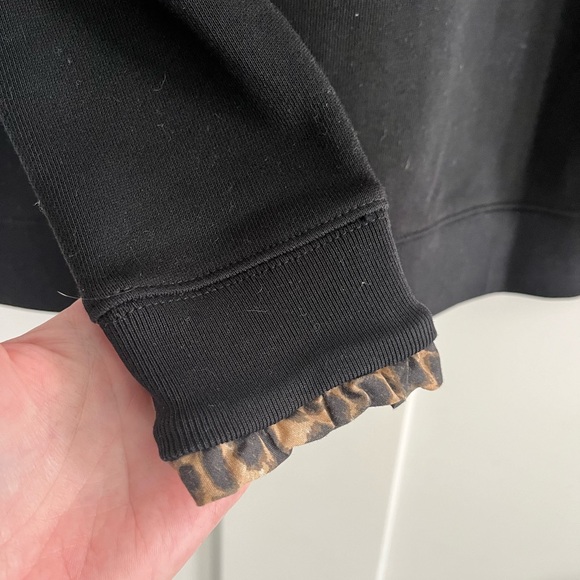 J. Crew sweatshirt. Zipper and leopard trim. - Picture 3 of 4